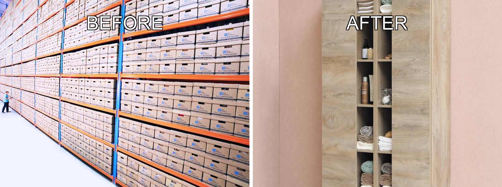 Before and after garage cleanup